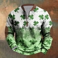 thumbnail image 4 of Penkiiy Haut Imprimé pour Hommes de la Saint-Patrick Demi-Fermeture à Glissière Manches Longues Col Rond 4TG Multicolore, 4 of 5