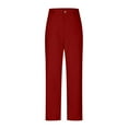 thumbnail image 4 of Fiaer,Work Pants Women,Women's Straight Leg Casual Trousers,Womens Plus Size Slim Fit Solid Joggers with Pocket Red XL, 4 of 5