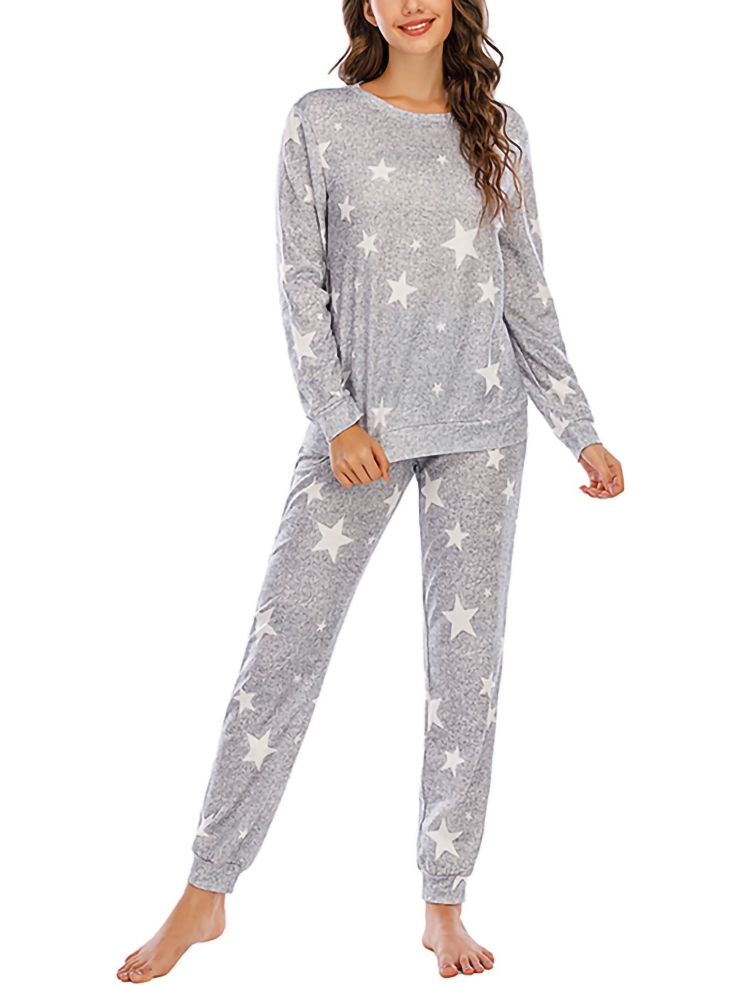 LADIES Dots And Dreams Character Twosies 2pc Pajama Set Grey Bunny
