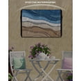 thumbnail image 2 of Blue Brown Ombre Outdoor TV Cover 70 to 75 inch Blue Gradient Abstract Wave Geometric Waterproof Dustproof TV Covers for Outside with Zipper Remote Control Pocket Flat Screen Protectors, 2 of 7