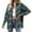 Green, variant on frariair Women's Casual Fashion Loose Plaid Pocket Button Shirt Autumn and Winter Womens Zip Up Jacket Fleece Hooded Jackets Oversized Trench Coat Cardigan Coat Outwear