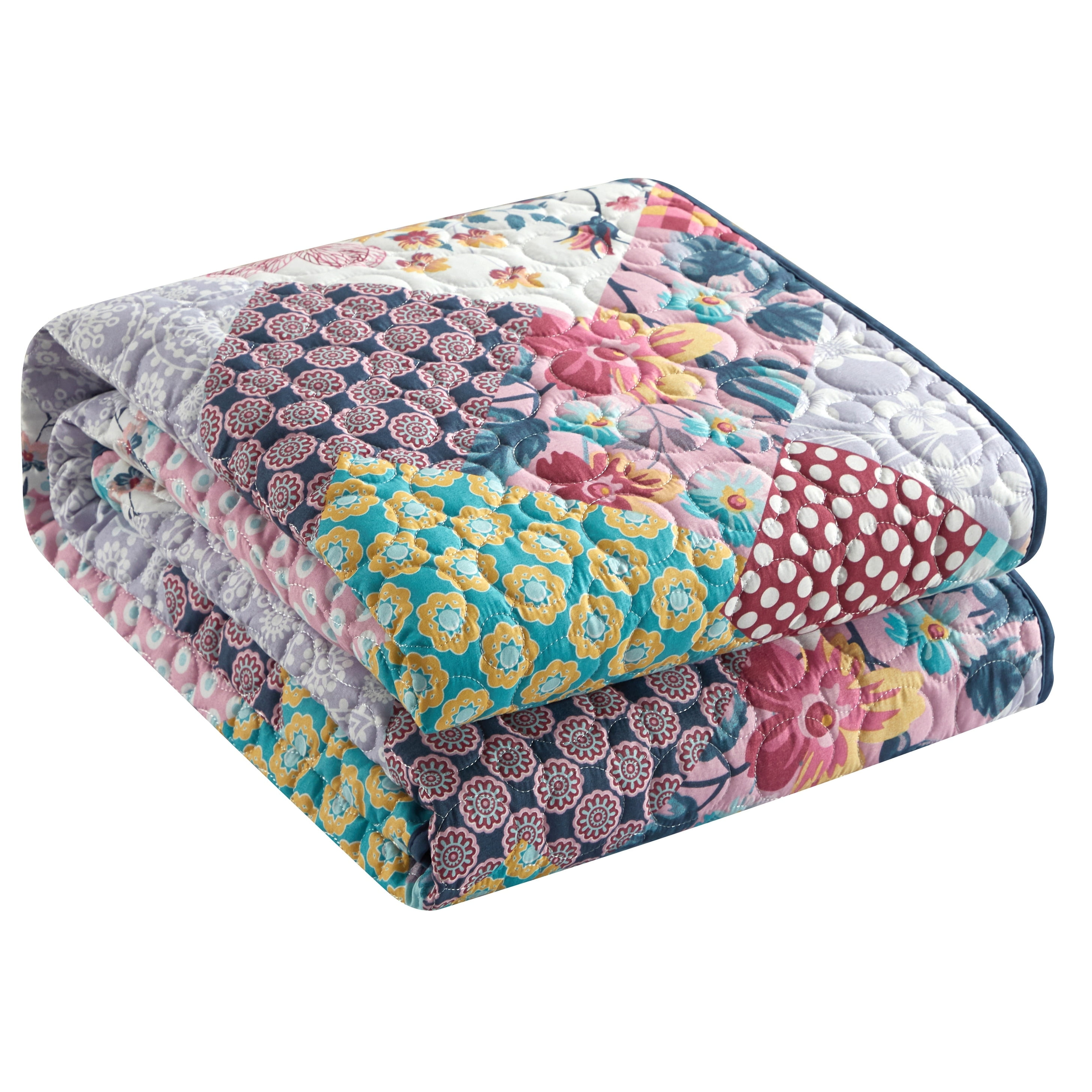 Nanshing Brenda Multicolor Polyester Patchwork Quilt with Shams, Queen