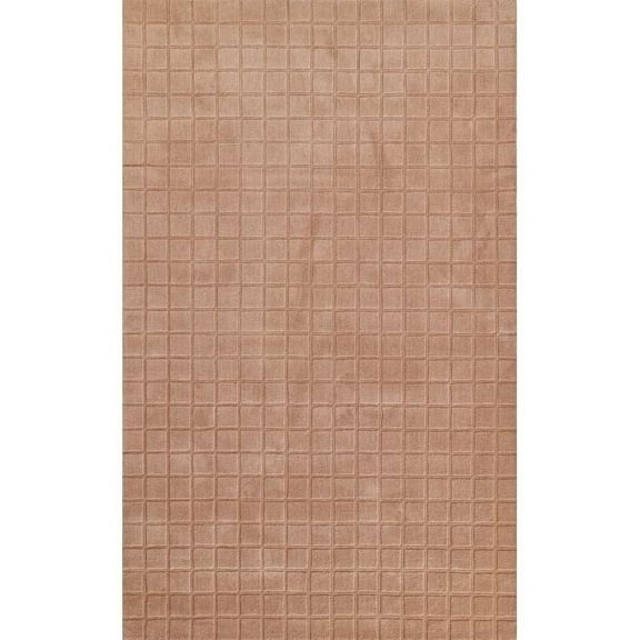 Hand-Tufted Checked 100% New Zealand Wool Area Rug | Carpet for Modern Living Room, Bedroom & Home Décor (Tan_8X10)