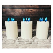 Color Mode Real BLUE Flame Pillar Candle Set of 3 - Zen Blue - Not an Led (Height 4") - MUST SEE!!!