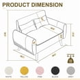 thumbnail image 5 of Walsunny Small Modern Loveseat Sofa, Upholstered Fabric Love Seat with Linen Cushions, Compact and Stylish for Small Spaces, Living Room, Bedroom, Office，Black, 5 of 7