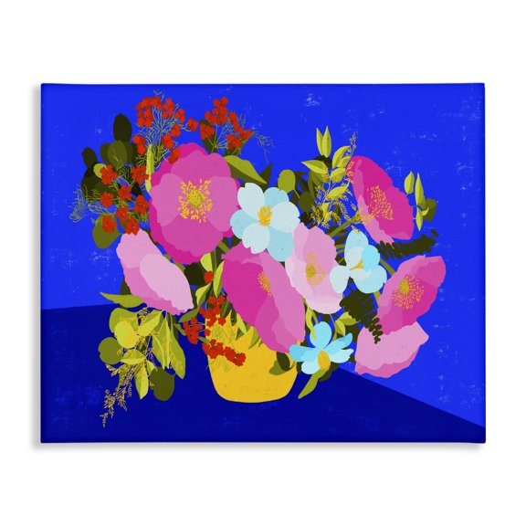 Stupell Industries Eclectic Vivid Pink & Blue Bouquet Canvas Art, 40 x 30, by Pragya Kothari
