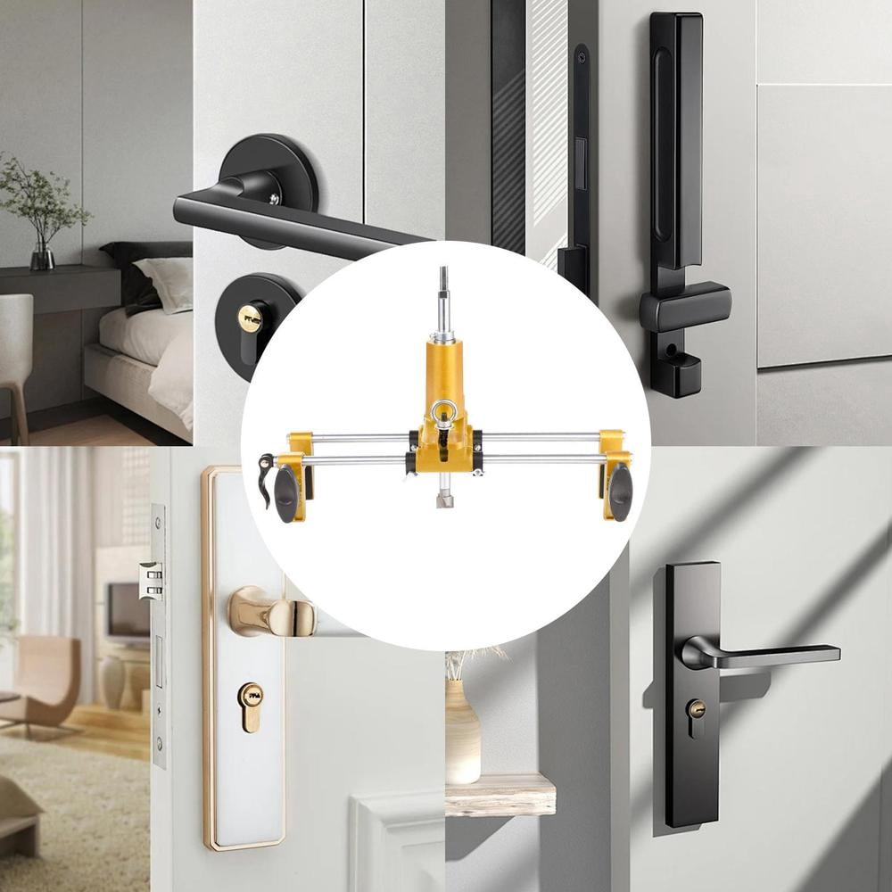 Kagrote Door Mortise Jig with 3 Drill Bits, Professional Mortising Machine for Wooden Doors, Precise Lock Installation Kit
