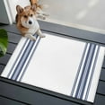 thumbnail image 4 of Abstract Geometric Blue Stripe, 2'x3' Washable Rug, White Backdrop Non-Slip Soft Doormat Area Rugs for Entrance Bathroom Bedsides, Carpet for Kitchen Bedroom, Entryway Floor Mat, 4 of 9