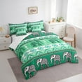 thumbnail image 2 of Erosebridal Hippie Elephant Bedding Sets Full Size, Bohemian Tribal Aztec Comforter Sets with Sheets, Green, Microfiber 7pcs, 2 of 5