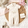 thumbnail image 4 of Girls Romper & Jumpsuit for Toddler Girls Short Sleeve Solid Play Utility Jumpsuit for Everyday Casual Wear Summer, 4 of 5