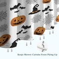 thumbnail image 6 of White Halloween Pumpkins Bats and Witch Hats Shower Curtain 72"x84" ,Bathroom Decorative Shower Curtains Set with 12 Hooks,Modern Waterproof Washable Shower Curtain, 6 of 6
