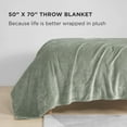 thumbnail image 2 of The Sheet Lab Solid Plush Microfiber Throw Blanket, Desert Sage Green, 50" x 70", 2 of 6