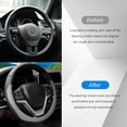 thumbnail image 6 of Car Steering Wheel Cover, 14.5"-15" Leather Anti-Slip Sporty Vehicle Steering Wheel Protector, Soft Breathable Auto Interior Decoration Accessories, Universal for SUV Truck Sedan (Grey), 6 of 6