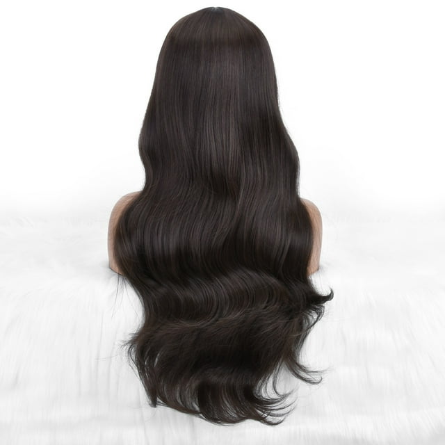 mtvxesu Wig Women's Wavy Long Curly Hair With Natural Bangs In The Center