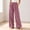 Pink, variant on Women's Solid‑Color Corduroy Relaxed Wide Leg Pants Elastic Waistband Decor Button Side Patch Pockets Pink