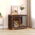 thumbnail image 5 of Hzuaneri Dog Crate Furniture with Barn Door, 31.9" Heavy Duty Wooden Kennel for Small Medium Dogs, Farmhouse Style, Rustic Brown, 5 of 8