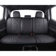 thumbnail image 3 of EKR Custom Fit Chevy Silverado Car Seat Covers for 2014-2018 Silverado 1500 Double/Crew Cab,2015-2019 Silverado 2500/3500 Double/Crew Cab - Full Set,Leather Auto Seat Cushions(Black with Blue Trim), 3 of 6