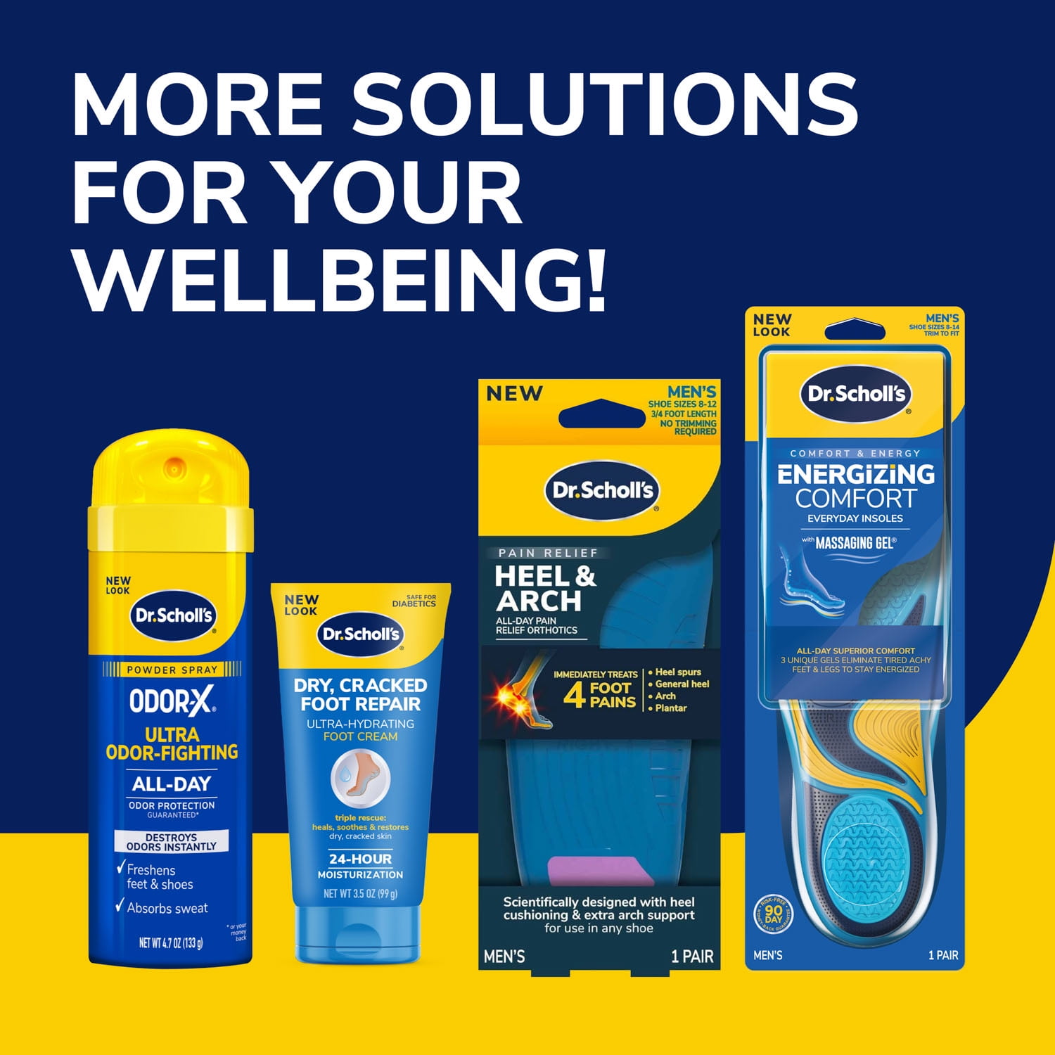 Dr. Scholl's Massaging Gel Advanced Heel Cushions for Men (8-13) Inserts to Relieve Heel Discomfort
