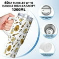 thumbnail image 3 of Picia Honey Pattern 40oz Ice Bully Insulated Tumbler with Handle, Double-Wall Stainless Steel Cup, Leak-Proof Lid and Straw, 3 of 8