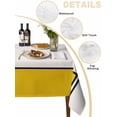 thumbnail image 5 of Geomrtic Yellow, Rectangle Tablecloth, Abstract Stripes Patckwork Modern Art Waterproof & StainResistant Tablecloth, Washable Oil-proof Table Cover for Dining/Party/Wedding/Camping/Buffet 52x70 In, 5 of 9