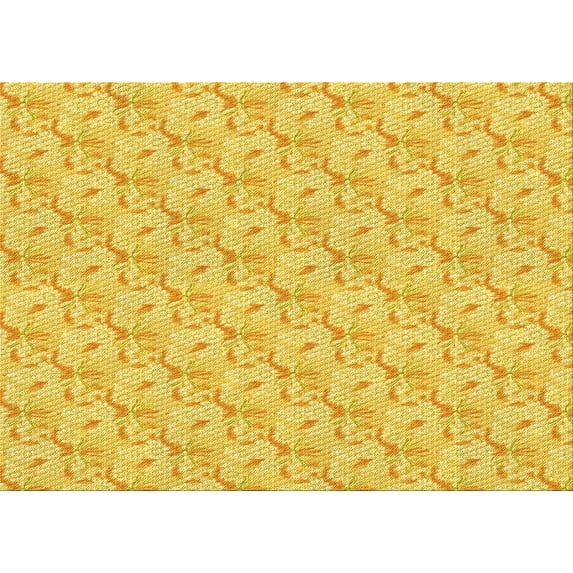 Ahgly Company Indoor Rectangle Patterned Bold Yellow Area Rugs, 7' x 9'
