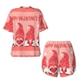 thumbnail image 6 of "Wukai Gnomes Hold The Letters LOVE Women's Pajama Set - Short-Sleeve Top and Shorts with Elastic Waistband and Pockets for Loungewear, Yoga, and Casual Wear-Large, 6 of 8