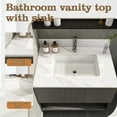 thumbnail image 5 of 31" White Marble Vanity Top w/ Undermount Sink, 1 Holes, 4" Backsplash, 5 of 13