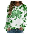 thumbnail image 3 of Chandail de la Saint-Patrick pour Femmes, Haut à Manches Longues Imprimé Décontracté avec Graphique de Trèfle, Chandail à Col Rond pour Fêtes Festives, Tenue Décontractée, Superposition Printanière, 3 of 5
