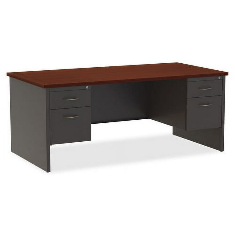 Lorell Fortress Modular Series Double-Pedestal Desk - 72 Lorell Fortress Modular Series Double-Pedestal Desk - 72