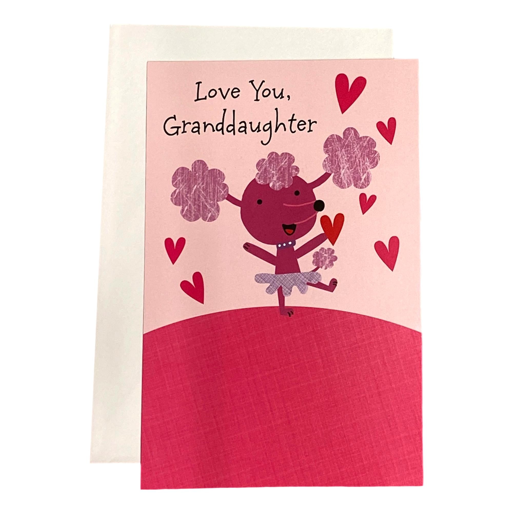 Valentine's Day Greeting Card for Grand daughter - Love You, Granddaughter;  Cheerleader, Hearts - Walmart.com