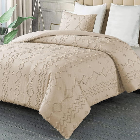 Juego de Funda Duvet Bluelander Edredon King Size 2 Fundas de almohada beige