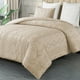 thumbnail image 1 of Juego de Funda Duvet Bluelander para Edredon Matrimonial, 2 Fundas de Almohada, Diseño de Líneas, Beige, 1 of 5