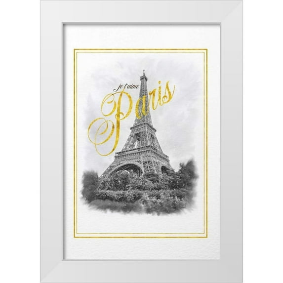 Murdock, Ramona 11x14 White Modern Wood Framed Museum Art Print Titled - Je Taime Paris
