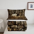 thumbnail image 4 of Erosebridal Rustic Deer Comforter Set for Cabin Lodge Vintage Elk Moose Antlers Bedding Set Queen Size Farmhouse Woodland Quilt Hunting Animal Duvet Insert with 2 Pillowcase Home Room Decor, 4 of 6