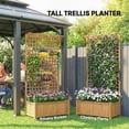 thumbnail image 4 of Outsunny jardinière en bois avec treillis écran de confidentialité surélevé lit de jardin jaune, 4 of 10