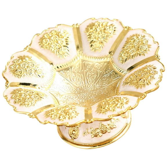 Eease Buddhist Fruit Tray Pedestal Bowl for Home/Party - Golden