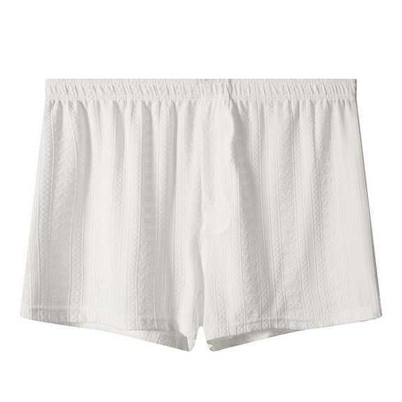 IWRICH Men's Soft Jacquard Underwear Boxer Briefs Breathable Moisture Wicking Underwear White XL