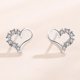 thumbnail image 5 of Pendientes de tuerca de corazón de cristal de plata de ley 925 JAMW para mujeres y niñas 1 par Sencillez, 5 of 5