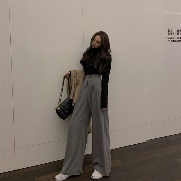 Womens Outfits Casual Womens Elegant Casual Daily Straight Leg Casual Pants  Suit Pants Solid Color Trousers Plaid