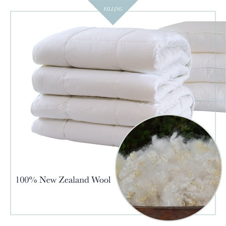 A1HC- GOTS Certified Organic Cotton 100% New Zealand Pure Wool Duvet Inserts White
