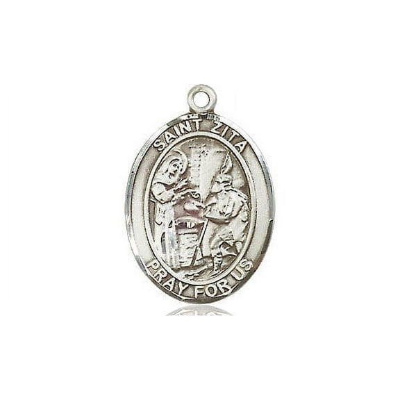 Extel Medium Oval Pewter St. Zita Medal, Made in USA
