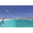 thumbnail image 2 of Paulson, Don 18x13 White Modern Wood Framed Museum Art Print Titled - Bahamas, Exuma Island Sailboats and fishing rod, 2 of 4