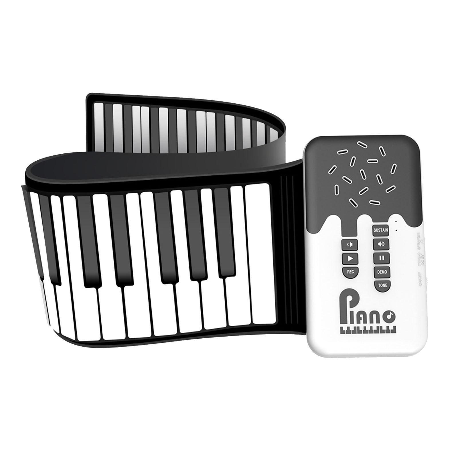 LeeQinersw 49 Key Foldable Portable Gift Recharging Roll up Piano Keyboard Electronic Music White