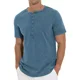 thumbnail image 3 of Playera Henley Casual Retro Manga Corta Para Hombre Algodón, 3 of 6
