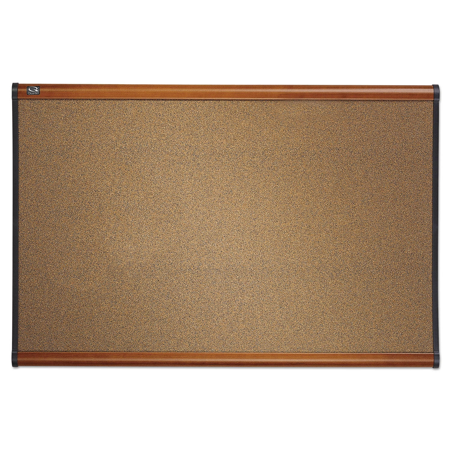 Quartet Prestige Bulletin Board, Brown Graphite-Blend Surface, 36" x 24", Cherry Wood Frame, Easy Installation