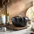 thumbnail image 6 of STAUB Cast Iron 3.5-qt Pumpkin Cocotte with Stainless Steel Knob - Black, 6 of 7