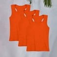 thumbnail image 2 of Blekii Girls Racerback Tank Tops, 3 Pack Sleeveless Camisoles, Soft Stretchy Dance Shirts, Orange, 140, 2 of 8