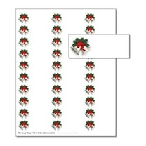 Silver Bells Printable 30-Up Address Labels - 5 Sheets/150 Labels Total - 1" x 2.625" Sized Labels (oalx90)