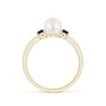thumbnail image 2 of ANGARA Japanese Akoya Cultured Pearl & Blue Sapphire Engagement Ring in 14K Yellow Gold for Women | June Birthstone, Birthday, Anniversary, Jewelry Gift for Women | Pearl Ring, 2 of 9
