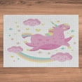 thumbnail image 6 of Ambesonne Unicorn Jigsaw Puzzle, Unicorn with Star Rainbow, Heirloom-Quality Fun Activity for Family Durable Cardboard, 1000 pcs, Yellow Pink, 6 of 6